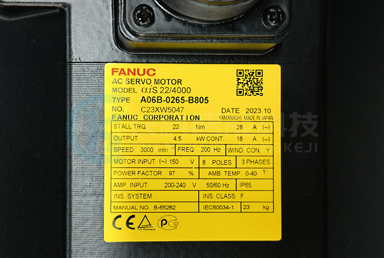 發(fā)那科外部軸電機A06B-0265-B805 αiS 22/4000